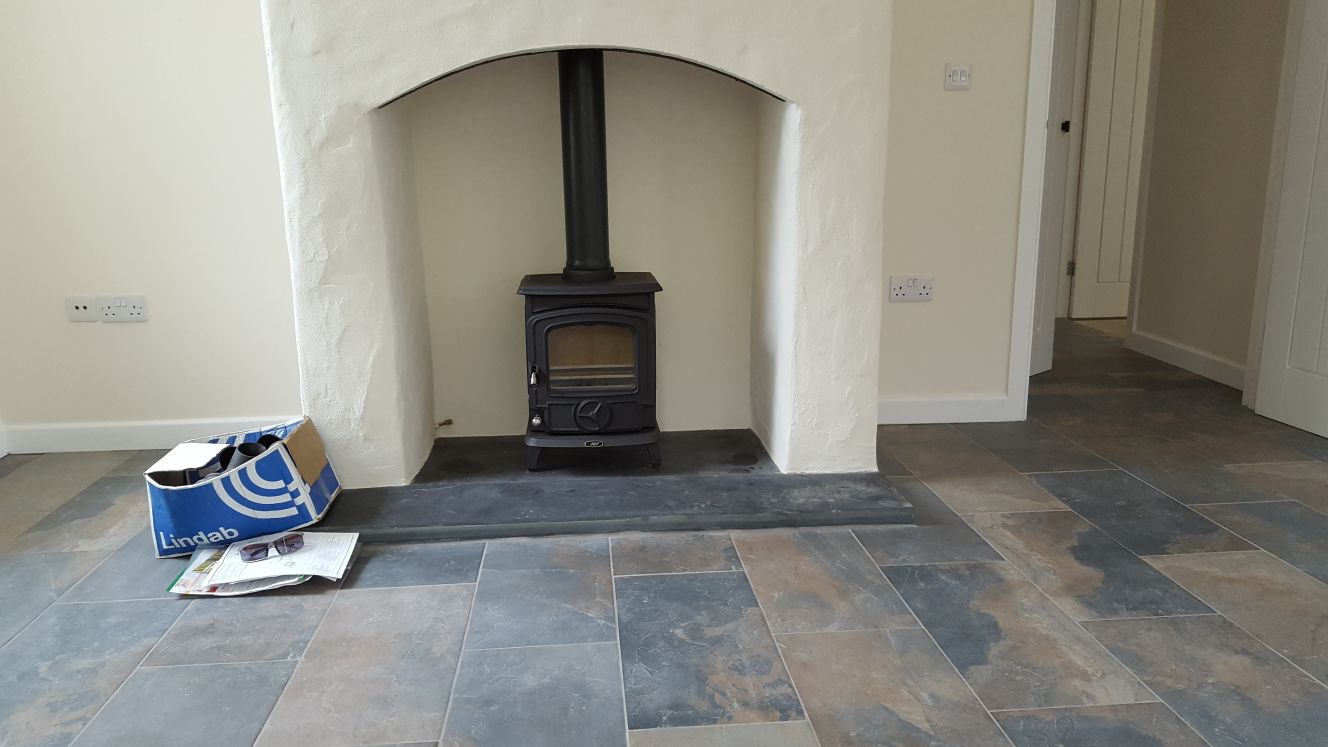 wood burning stove installation