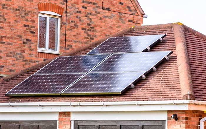 Solar PV panels facing the sun